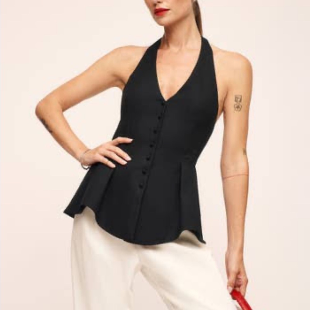 NWT Reformation Auli Black Halter Top